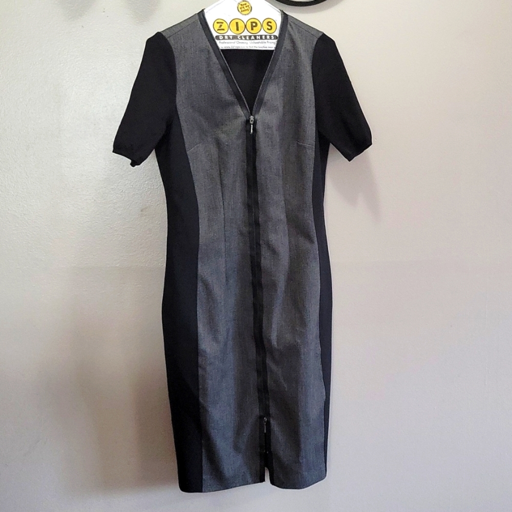 Elie Tahari Two-Tone Zipper Dress